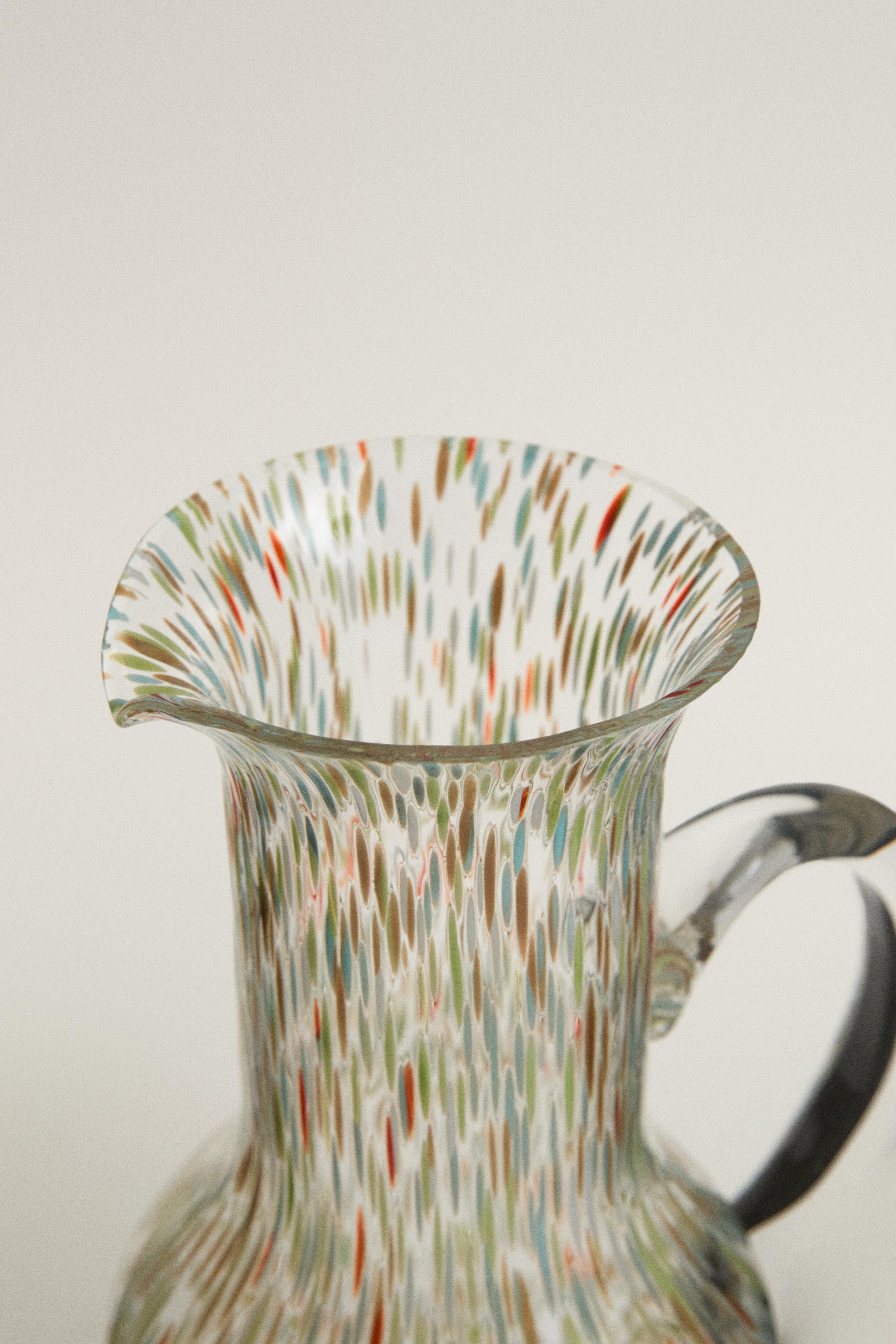 MULTICOLOR GLASS PITCHER